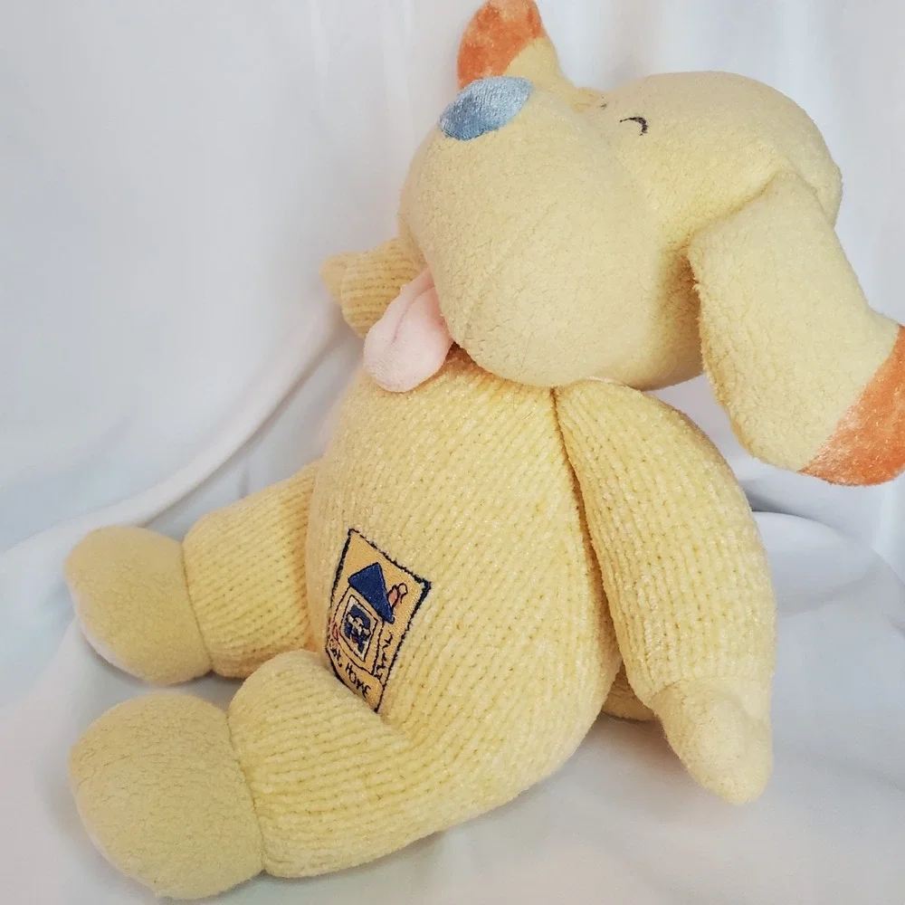 Carters Emu Namae Going Home Yellow Plush Puppy Dog‎ Baby Rattle Vintage 2000